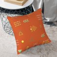 thumbnail image 6 of Square Throw Pillow Covers with Core, Geometric Retro Tribe Print Pillows for Sofa Beds, 20 x 20 inches Orange, 6 of 9