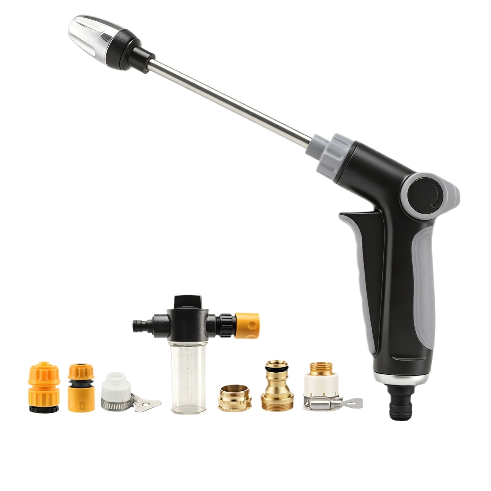 High Pressure Hose Nozzle Heavy Duty Brass Garden Hose Nozzle Direct Jet Stream Water Hose Nozzle for Car Washing Patio Cleaning Watering