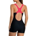 thumbnail image 4 of Women's Boyleg One Piece Swimsuit Athletic Swimwear Lap Bathing Suit, 4 of 6