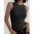 thumbnail image 2 of Womens Sleeveless High Neck Tank Tops Fashion Summer Casual Basic Slim Fit Ribbed Racerback Top Shirt Clothes, 2 of 6