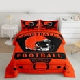 thumbnail image 2 of Homewish Football Game Gaming Queen Comforter Set,Rugby Sport Theme Bedding Sets,Orange Helmet Bedding Comforter Set For Teens,Luxury Bedroom Decor Reversible,3pcs, 2 of 8