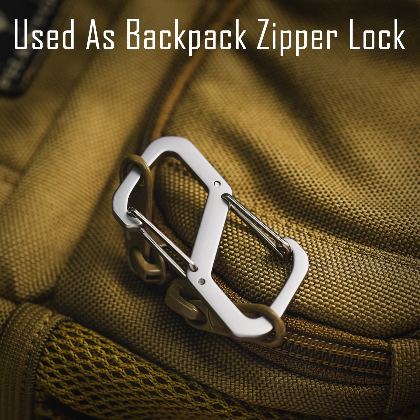 Key Unity Carabiner Keychain Clip with 4 Key Rings, KS07 Stainless Steel Dual Sided S Hook Keychain for Backpack, Belt Loops and Key Rings