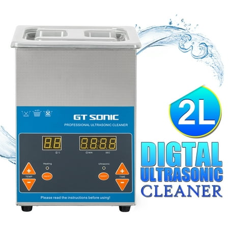2L Professional Ultrasonic Cleaner with Digital Display, Jewelry Watches Glasses Razor Blades Dentures