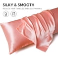 thumbnail image 3 of xianyou-Blush Satin Body Pillow Case, 20x54 Soft Satin Silk Body Pillow Cover for Hair and Skin, Long Pillow Case with Envelope Closure (20x54, Blush), 3 of 4