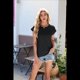 thumbnail image 5 of Top Holgado de Cuello Redondo para Mujer, Color Negro, Talla XL, 5 of 10