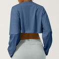 thumbnail image 5 of JGGSPWM Cropped Sweatshirt Long Sleeve Crop Top Workout Oversized Sweatshirt Loose Crop Tops For Women Crewneck Sweatshirt Blue XL, 5 of 8