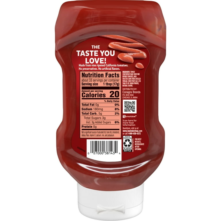 Heinz Ketchup Back Label