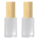 thumbnail image 1 of 2 botellas de bomba de loción de vidrio esmerilado con cubierta de veta de madera, envases de cosméticos vacíos rellenables, botellas dispensadoras de bomba de maquillaje de viaje para, 1 of 5