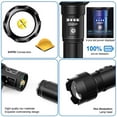thumbnail image 3 of Rechargeable 100000LM LED Bright Flashlight Camping Headlamp Light Torch USB Super Brightest Handheld Flashlight Zoomable & Waterproof for Emergencies Camping(1PC), 3 of 5