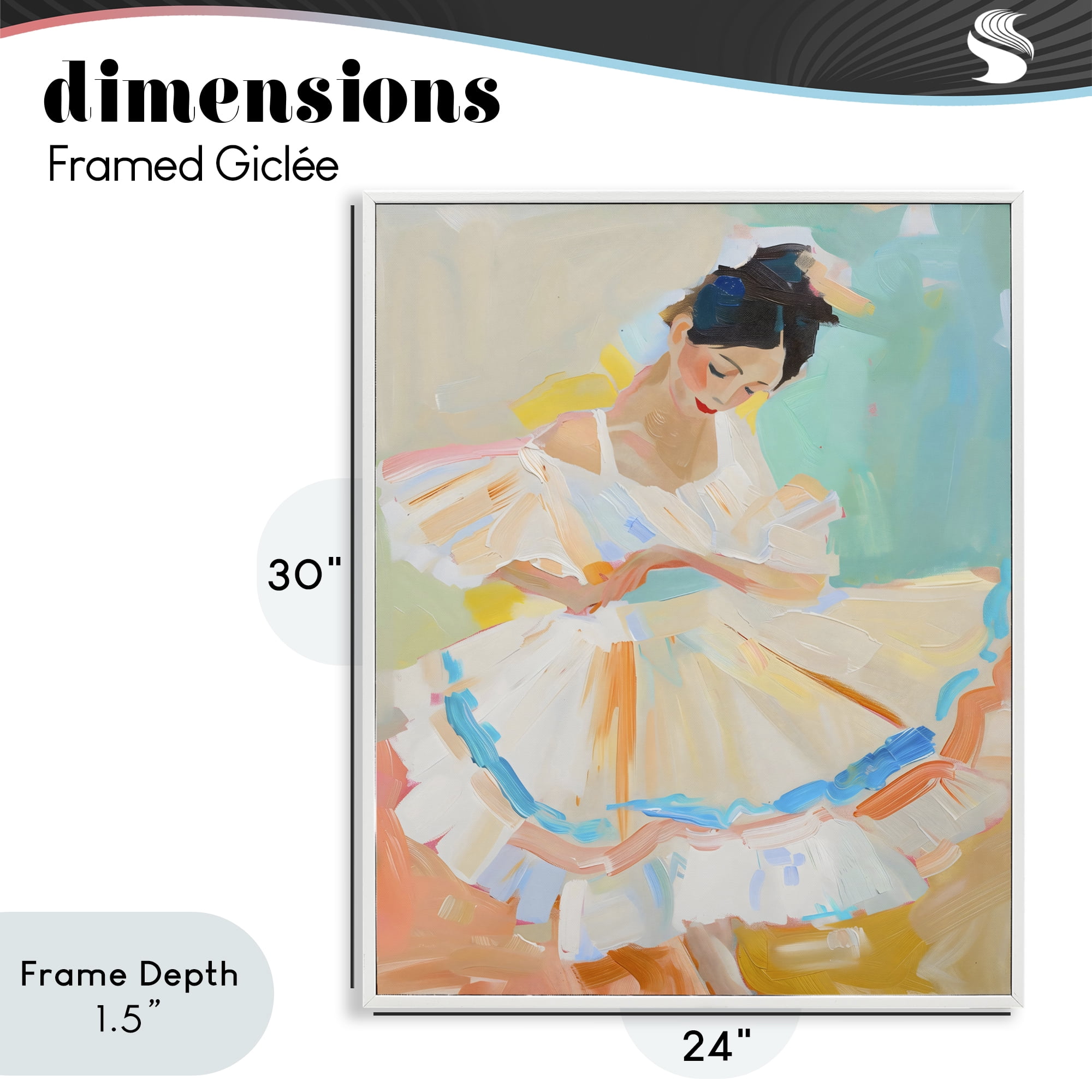 Stupell Industries Dancer with Flowing Dress White Framed Giclee Art, design by The Prints Vibe