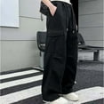 thumbnail image 4 of Bnwani Kids Cargo Pants Girls Work Long Loose Cargo Thin Printed Pockets Pants Black 5 Years, 4 of 4