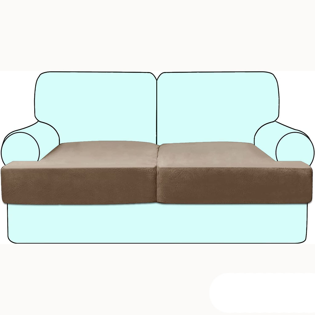 Velvet 2 Piece T Cushion Sofa Slipcovers, Individually Sofa Cushion