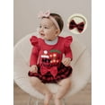 thumbnail image 6 of BemeyourBBs Baby Girl Christmas Outfit Includes Romper Plaid Shorts Headband Socks, 6 of 9