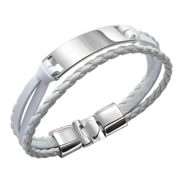 Pulseras personalizadas con diseño de brazalete para aniversario, fiesta de moda blanco