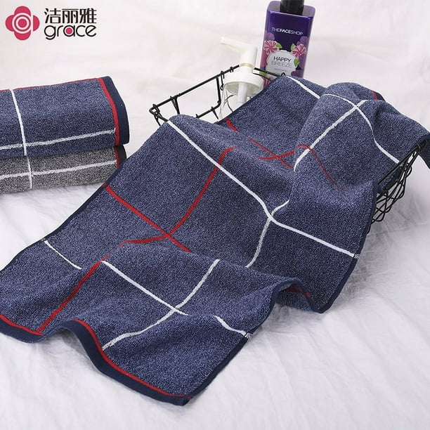 Zhuge Toallas de baño de 6 piezas, 74 x 32 cm, ligeras y de secado rápido, ideales para el baño y el tocador. Toalla de algodón puro (azul).