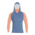 thumbnail image 2 of Men's UPF 50+ Hooded Sun Shirt, Lightweight Long Sleeve Fishing Shirt with Hood, Quick-Dry Rash Guard Sun Protective Shirt for Hiking, Beach, and Outdoor Activities Sky Blue XXXL, 2 of 4