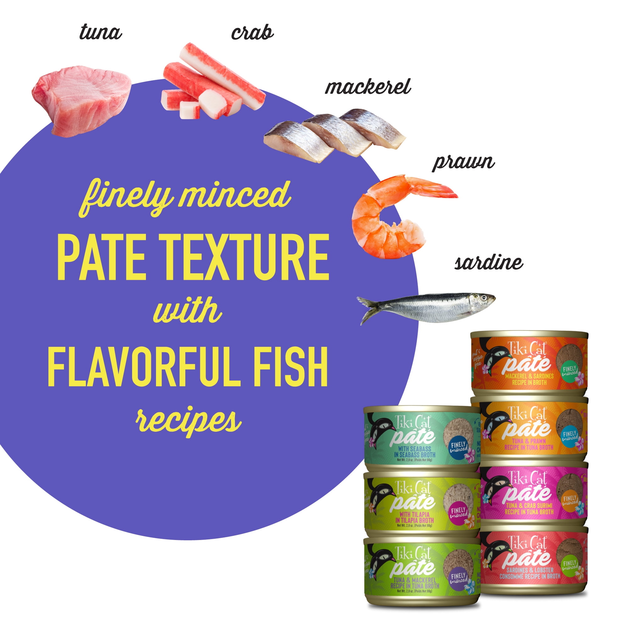 Tiki Cat Fish Favorites Pate Wet Cat Food Mega Pack, 2.8 oz. Can (24 Count)