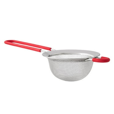 Mainstays 3" Mini Stainless Steel Fine Mesh Strainer Basket, Red