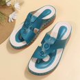 thumbnail image 5 of Slippers for Women,Slippers With Toe Post Design For Everyday Comfort Casual Style Ideal Perfectly Paired With Relaxed Attire,Womens Slippers,Blue,9.5, 5 of 8