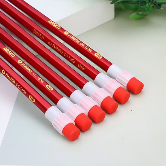 CCOCC 10 Pack Red Wood Pencils for Writing Durable Break-Resistant Cores Ideal for Students and Art Supplies