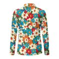 thumbnail image 5 of Xoenoiee Hippie Daisy Print V-Neck Golf Polo Shirts Long Sleeve UPF 50+ Tunic Top Moisture Wicking Lightweight Casual Work Tennis Collared Shirts Golf Apparel for Women, Size XS, 5 of 7