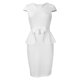 thumbnail image 4 of Puntoco Vestido De Falda Lápiz De Cadera Con Cuello Redondo Y Manga Corta Para Mujer Blanco S,Regalos Para Mujer Joven, 4 of 7