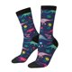 thumbnail image 1 of Fotbe Dinosaur Flowers Calcetas Largas con Estampado para Hombre y Mujer – Calcetas de Compresión Transpirables y Elásticas, Viajar y Uso Diario Talla 5-11, 1 of 6