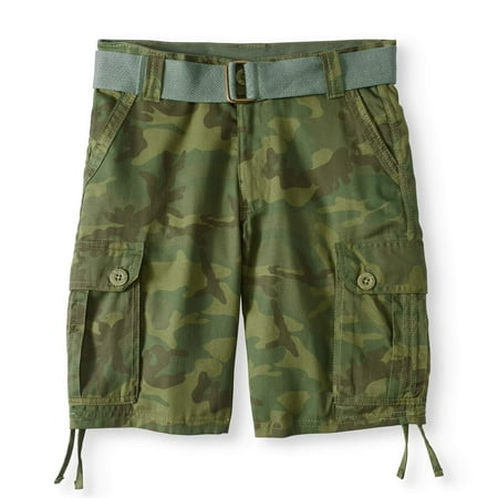 Big Boy All Over Printed Belted Poplin Fashion Cargo Shorts