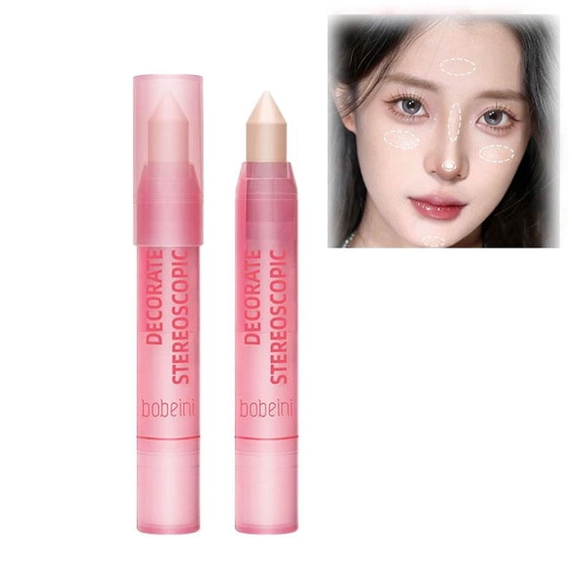Double Head Contour And Highlight Set Makeup Stick Waterproof Contour Stick Shadow Noseline Face Stick Highlight Pen Cosmetics