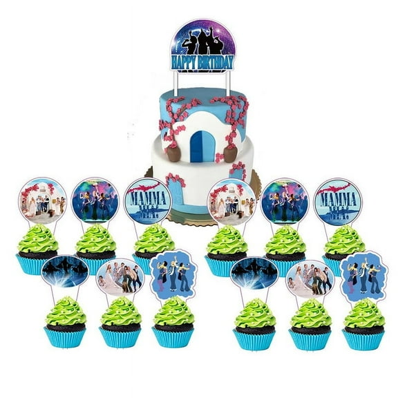 Mamma Mia Cake Topper CupcakeS Set Birthday Party Supplies Decoration Decor Kit