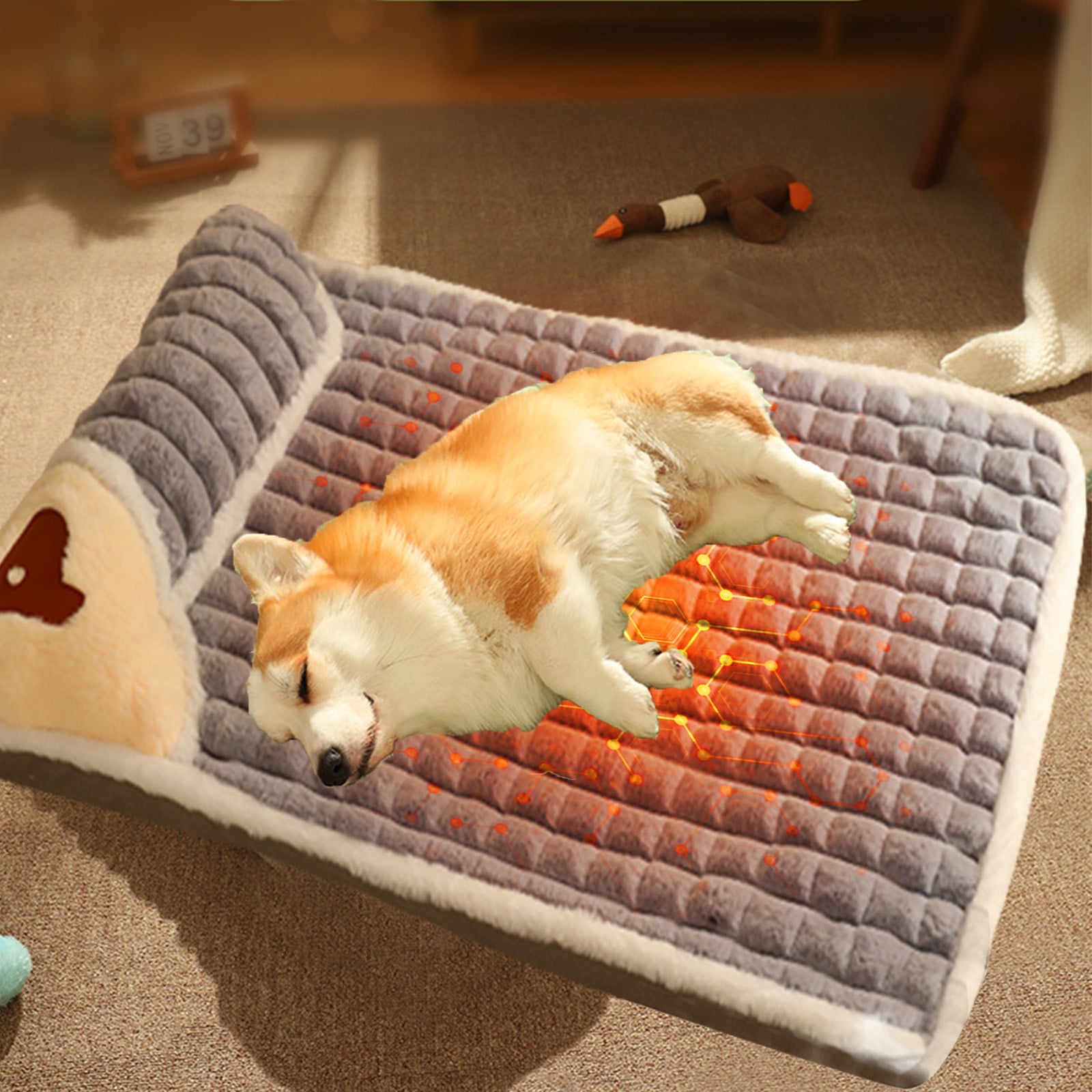 Stylish Dog Bed Mat, Reversible Dog Crate Pad, Waterproof Dog Mattress, Removable Machine Washable Cover, Firm Support for Medium and Large Dogs