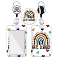 thumbnail image 2 of CSChome Card Display Shelf Badge Holder Lanyard: Adjustable Retractable Reel with Flower Printed Carabiner Clip, Office ID Card Holder, 2 of 7