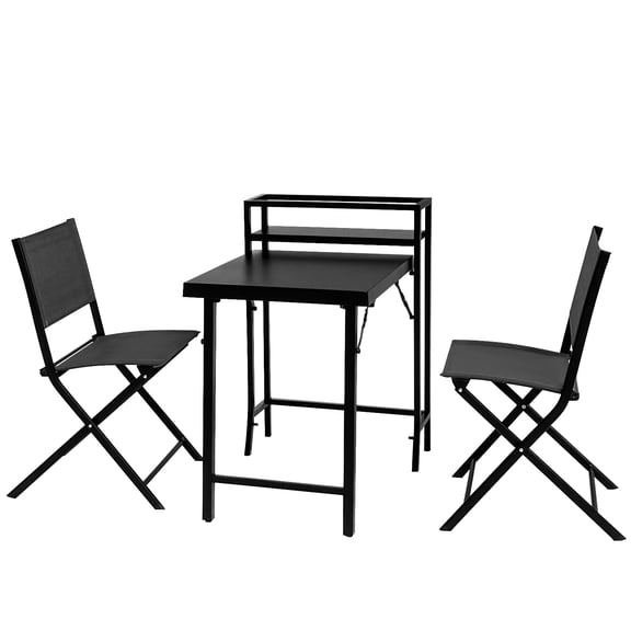 Royard Oaktree 3 Pieces Patio Bistro Set, Outdoor Patio Furniture Set for 2, Foldable Patio Table and Chairs, Outdoor Conversation Set for Garden, Yard, Deck, No Assembly Required