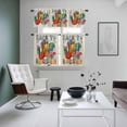 thumbnail image 5 of School Season Kitchen Curtains Valances and Tiers Set of 3 Cartoon Colorful Back To School Schoolbag Pencil Crayon Book Linen Tier Curtains and Valance with Rod Pocket for Small Windows, 27.5"x36", 5 of 9