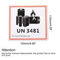 thumbnail image 2 of Etiquetas de batería Uxcell UN3481 para advertencia de manejo de baterías 100 piezas, 2 of 5