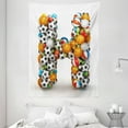 thumbnail image 1 of Letter H Tapestry, Letter H Stacked from Gaming Balls Alphabet of Sports Theme Competition Activity, Wall Hanging for Bedroom Living Room Dorm Decor, 60W X 80L Inches, Multicolor, by Ambesonne, 1 of 2