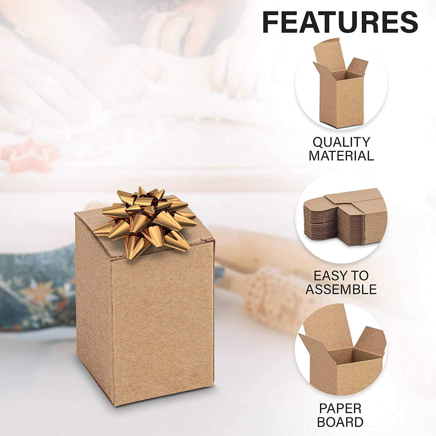  MILISTEN 2Pcs Kraft Paper Gift Box, Tuck Top Wrapping