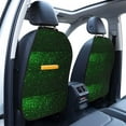 thumbnail image 3 of Fuzoiu Green Sparkling Print 2 Pack Kick Mat Back Seat Protector With 3 Storage Pockets, Universal Car Seat Back Organizer For Kids Pets, Waterproof Backseat Protector For Most Car, 3 of 8
