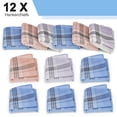 thumbnail image 6 of BKSDUEH Men's Soft Cotton Handkerchiefs, 12Pcs Classic Plaid Hankies, Vintage Pocket Square, 6 of 8
