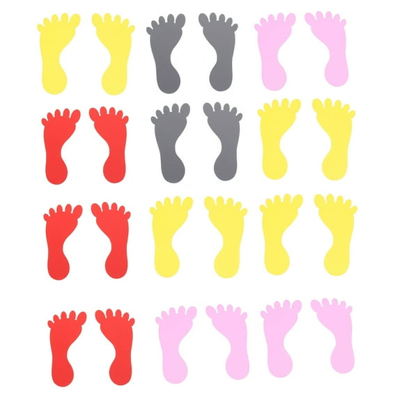 Minkissy 15Pairs Assorted Color PVC Footprint Decals Self Adhesive Floor Stickers for Indoor Outdoor Stairs Decor