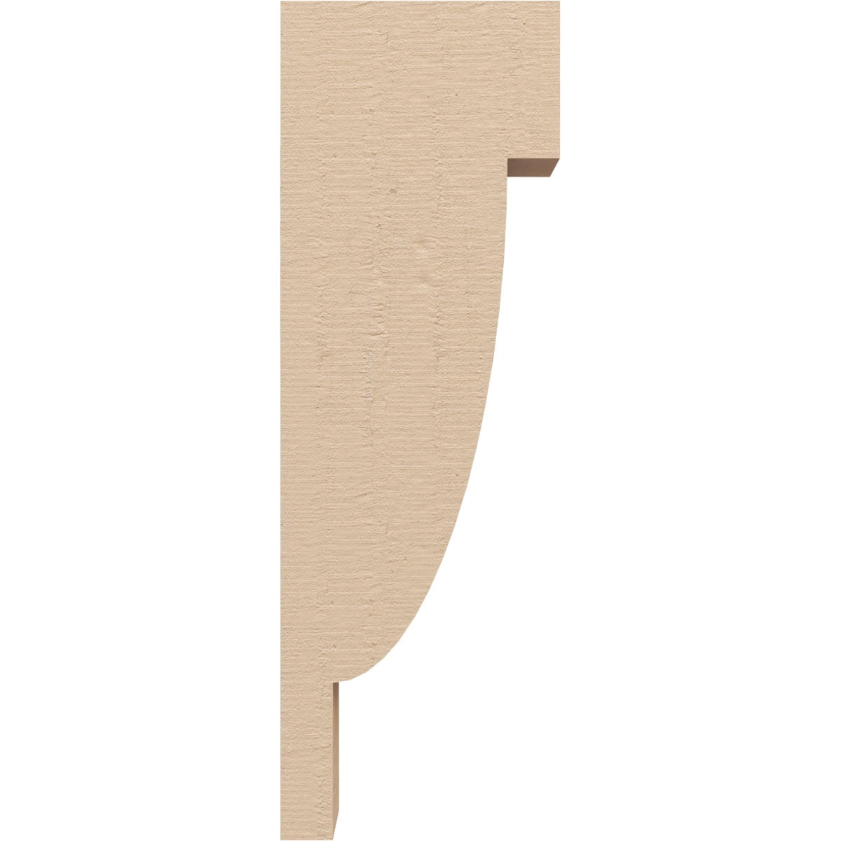 2"W x 4"D x 12"H Thin Alpine Rough Cedar Woodgrain TimberThane Corbel, Primed Tan
