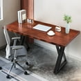 thumbnail image 5 of IMIKEYA Stable Brown Office Desk Large Spacious Work Area for Home and Commercial Use, 5 of 15