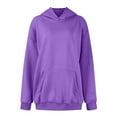 thumbnail image 3 of Oversized Hoodies for Women 2025 Fall Winter Long Sleeve Plain Basic Hooded Sweatshirt with Pockets Pullover Tops, 3 of 6
