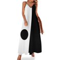 thumbnail image 1 of Vestido blanco y negro con diseño moderno y sin mangas circulares, vestido de verano, vestidos de verano para mujer coreana, vestidos de mujer 2024, 1 of 7