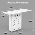 thumbnail image 3 of Multi-Functional Power Strip with Panel, Wall Outlet Extender with Shelf, 9-in-1 Surge Protector with 6 AC Outlets, USB-A & USB-C, Night Light for Home, Office, Dorm, Travel (1PC), 3 of 5