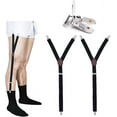 thumbnail image 1 of Men's Adjustable Elastic Garter Straps Military Style Non-Slip Y-Style Black Garter Straps, 1 of 5