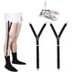 thumbnail image 1 of Men's Adjustable Elastic Garter Straps Military Style Non-Slip Y-Style Black Garter Straps, 1 of 5