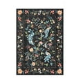 thumbnail image 4 of GlowSol 5'x7' Washable Area Rug Floral Peacock Print Rug Soft Non Slip Low Pile Accent Rugs for Dining Room Home Office, Black, 4 of 7