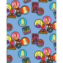 Barbie Travel Patches Removable Vinyl Wallpaper, Denim