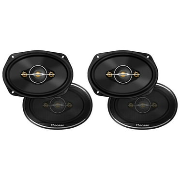 (Pair of 4) PIONEER TS-A6971F, 4-Way Coaxial Car Audio Speakers, Full Range, Clear Sound Quality, Easy Installation and Enhanced Bass Response, Black and Gold Colored 6 x 9 Oval Speakers